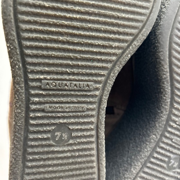 Aquatalia Brown Suede Genuine Leather Rubber Outsole Ankle Wedge Boots size 7.5 - Picture 12 of 16